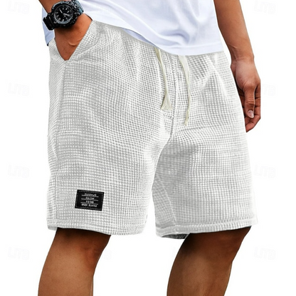 Effortless Waffle Knit Shorts for Women with Drawstring Waist Relaxed Fit Casual Style