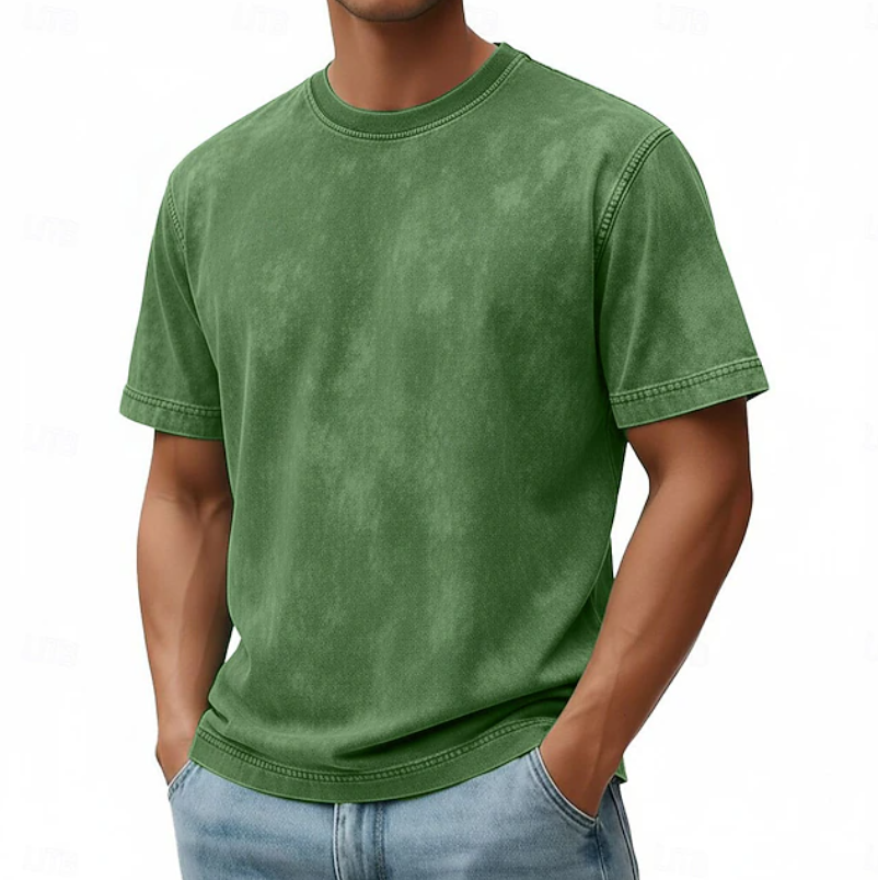 Effortless Washed Cotton Tee for Women with Crew Neck Short Sleeve Oversized Relaxed Casual Style