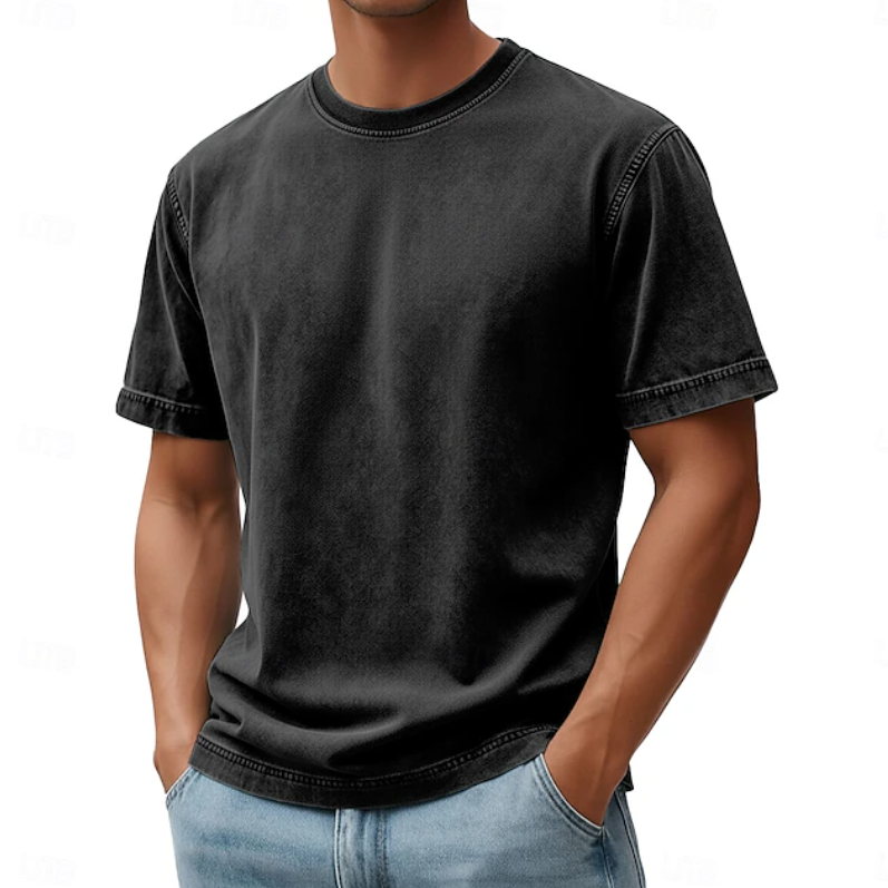 Effortless Washed Cotton Tee for Women with Crew Neck Short Sleeve Oversized Relaxed Casual Style