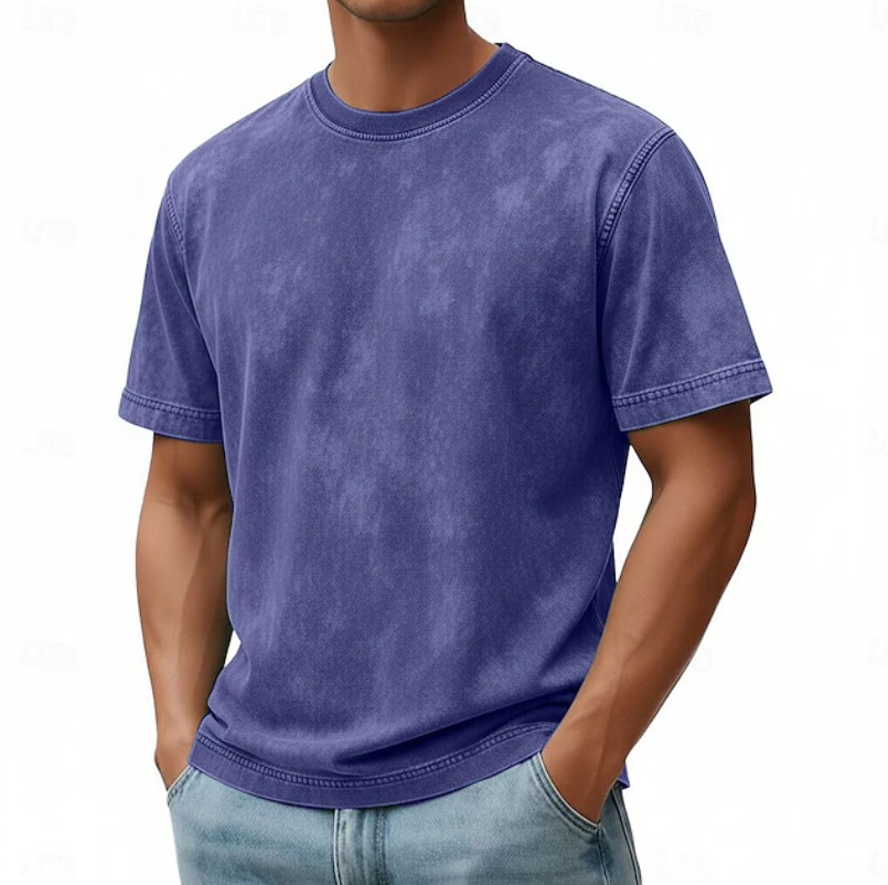 Effortless Washed Cotton Tee for Women with Crew Neck Short Sleeve Oversized Relaxed Casual Style