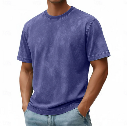 Effortless Washed Cotton Tee for Women with Crew Neck Short Sleeve Oversized Relaxed Casual Style