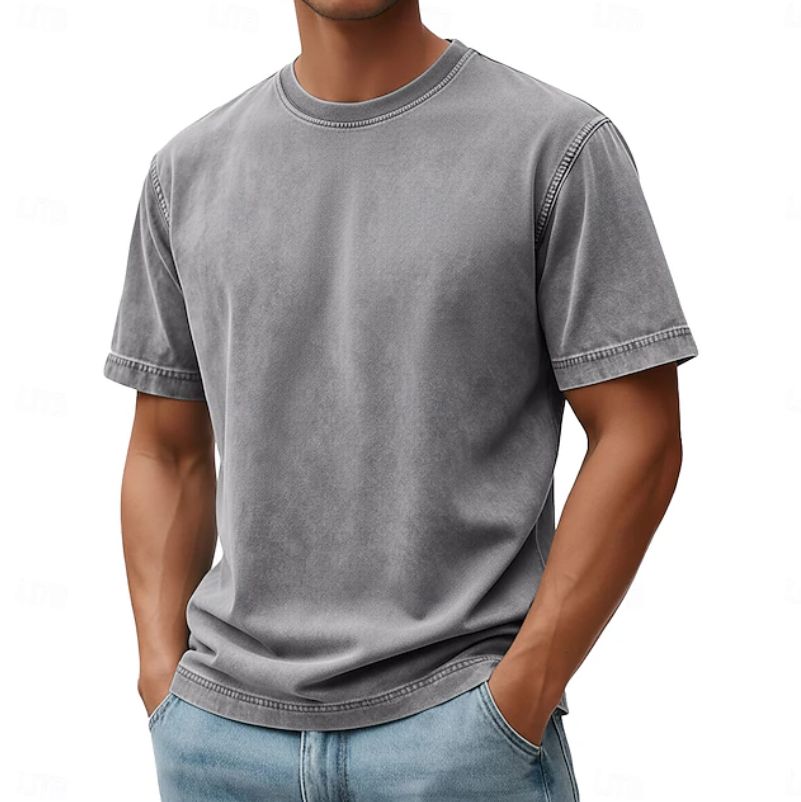 Effortless Washed Cotton Tee for Women with Crew Neck Short Sleeve Oversized Relaxed Casual Style