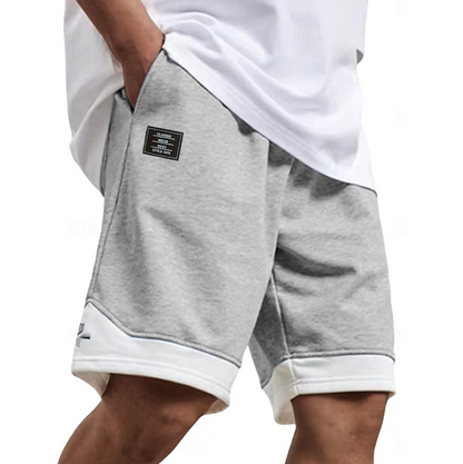 Comfortable Fleece Color Block Sweat Shorts for Women with Drawstring Waist Ribbed Hem Relaxed Casual Style