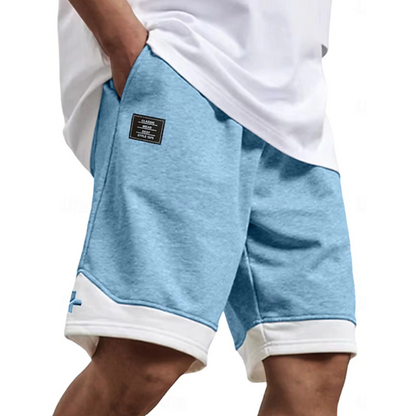 Comfortable Fleece Color Block Sweat Shorts for Women with Drawstring Waist Ribbed Hem Relaxed Casual Style