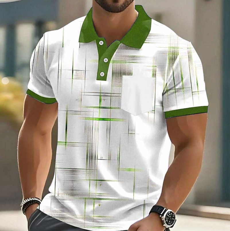 Effortless Plaid Polo Shirt for Women with Collar Short Sleeve Chest Pocket Contrast Trim Casual Style