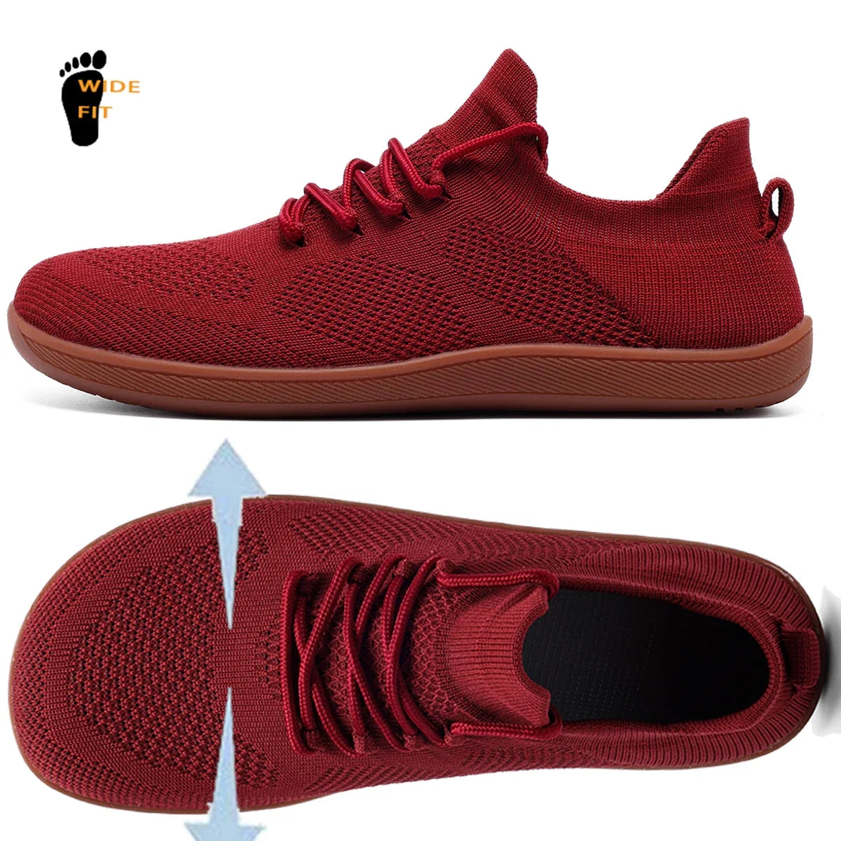 Comfortable Knit Sneaker for Women with Lace Up Sock Collar Flexible Sole Casual Style