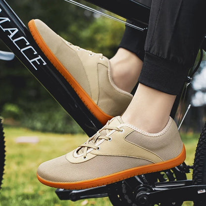 Effortless Mesh Fashion Sneaker for Women with Lace Up Low Top Contrast Sole Casual Style