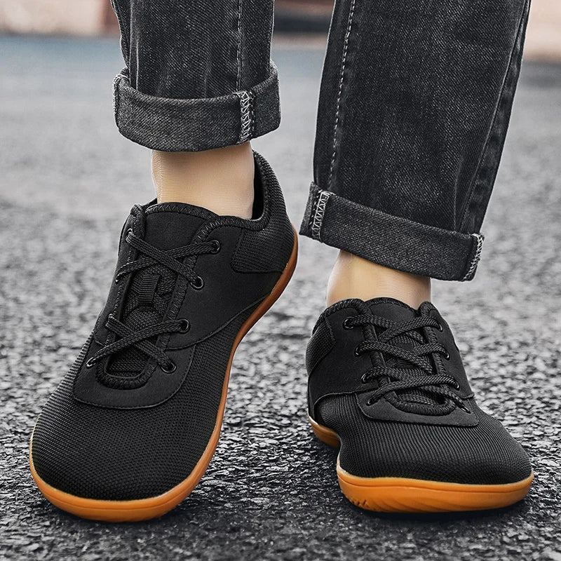 Effortless Mesh Fashion Sneaker for Women with Lace Up Low Top Contrast Sole Casual Style