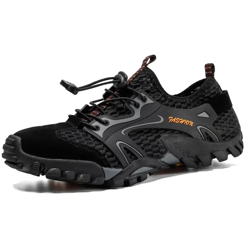 Comfortable Mesh Trail Sneaker for Women with Lace Up Rugged Sole Outdoor Casual Style