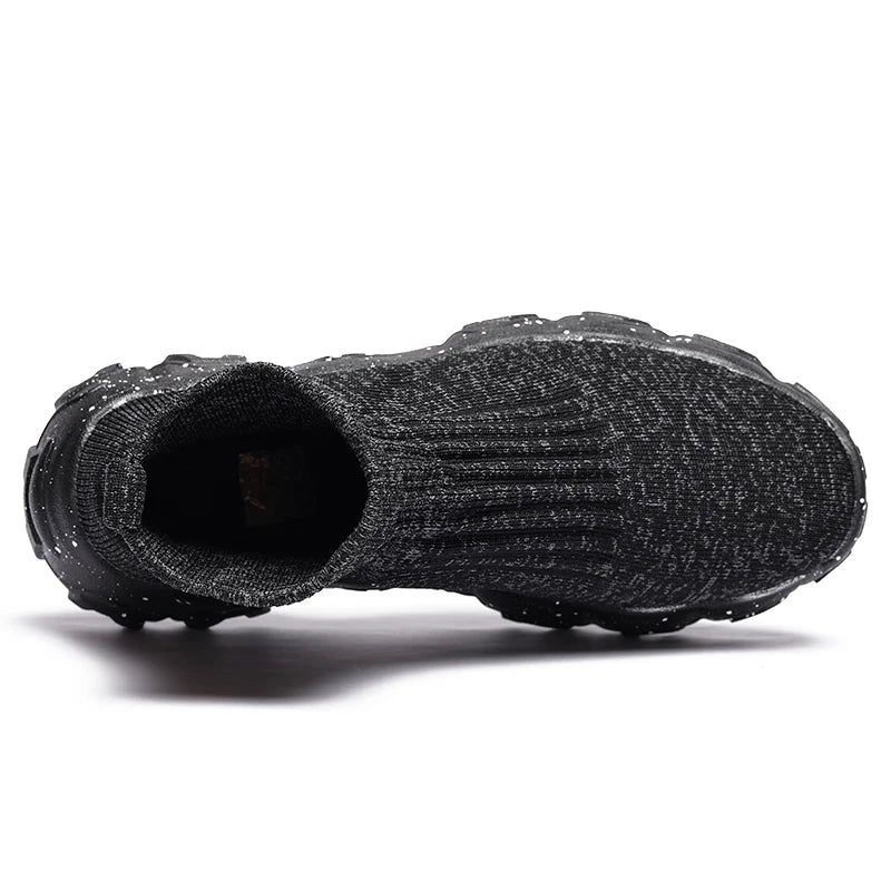 Comfortable Knit Sock Sneakers for Women with Slip On High Top Chunky Sole Style