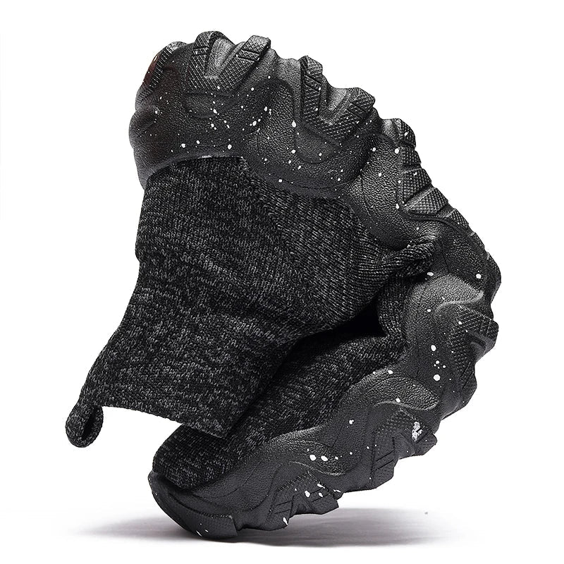 Comfortable Knit Sock Sneakers for Women with Slip On High Top Chunky Sole Style