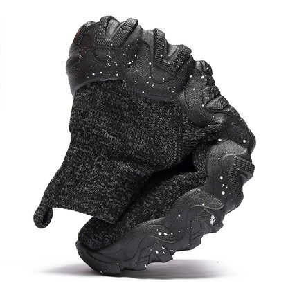 Comfortable Knit Sock Sneakers for Women with Slip On High Top Chunky Sole Style