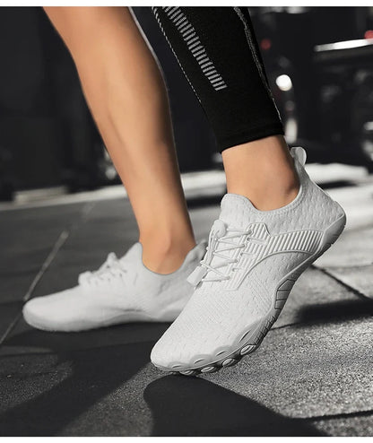 Comfortable Knit Fashion Sneaker for Women with Lace Up Drawstring Flexible Textured Sole Style