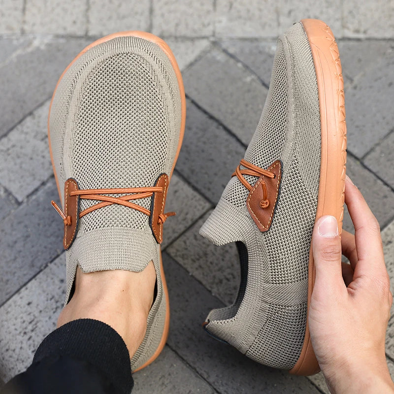 Effortless Knit Fashion Sneaker for Women with Elastic Lace Slip On Cushioned Gum Sole Casual Style