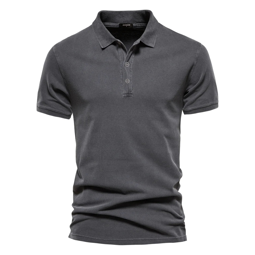 Comfortable Cotton Pique Polo Shirt for Women with Collared Short Sleeve Button Placket Relaxed Style