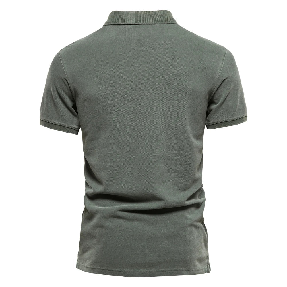 Comfortable Cotton Pique Polo Shirt for Women with Collared Short Sleeve Button Placket Relaxed Style
