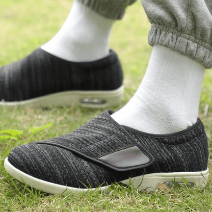 Comfortable Knit Slip-On Sneaker for Women with Adjustable Strap Wide Fit Cushioned Sole Casual Style