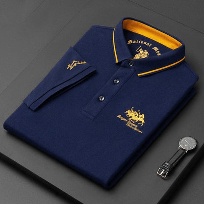 Stylish Embroidered Pique Polo Shirt for Women with Tipped Collar Short Sleeve Button Placket Casual Style