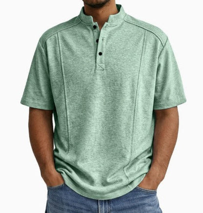 Comfortable Knit Polo Shirt for Women with Henley Collar Short Sleeve Button Placket Casual Style
