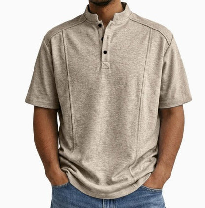 Comfortable Knit Polo Shirt for Women with Henley Collar Short Sleeve Button Placket Casual Style