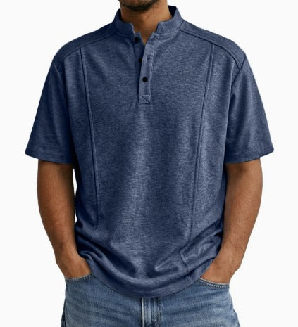 Comfortable Knit Polo Shirt for Women with Henley Collar Short Sleeve Button Placket Casual Style