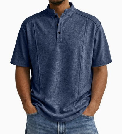 Comfortable Knit Polo Shirt for Women with Henley Collar Short Sleeve Button Placket Casual Style