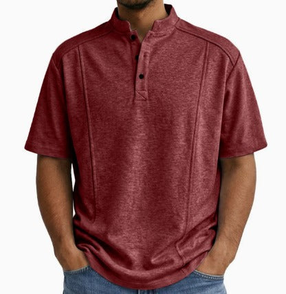 Comfortable Knit Polo Shirt for Women with Henley Collar Short Sleeve Button Placket Casual Style