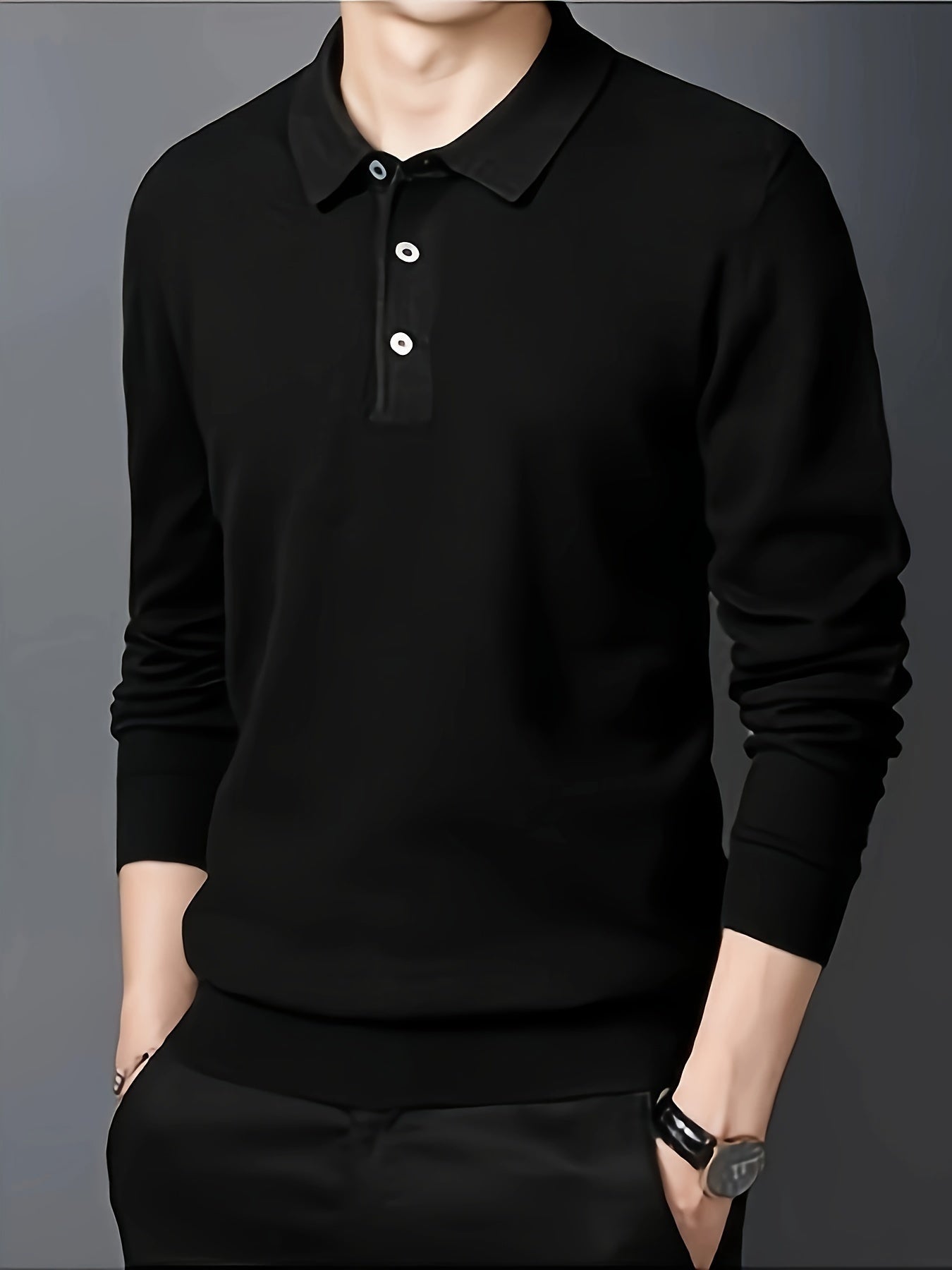 Comfortable Teal Polo Sweater for Women with Collar Long Sleeve Button Placket Ribbed Knit Style