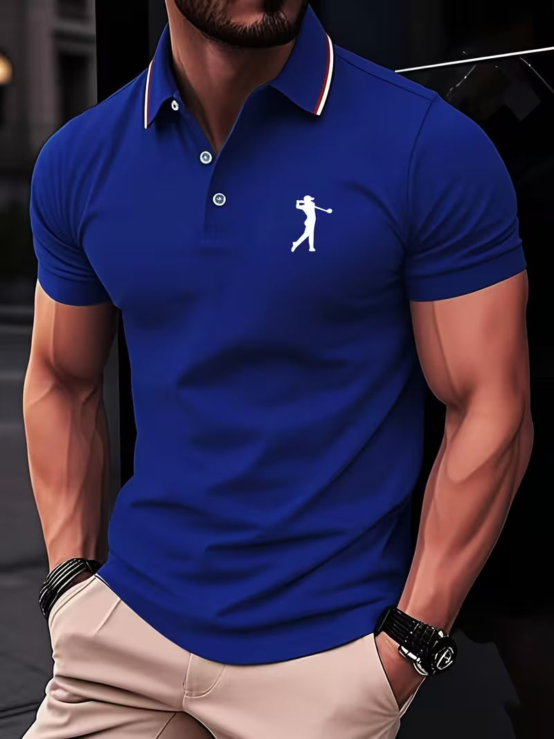 Effortless Embroidered Pique Polo Shirt for Women with Tipped Collar Short Sleeve Button Placket Casual Style