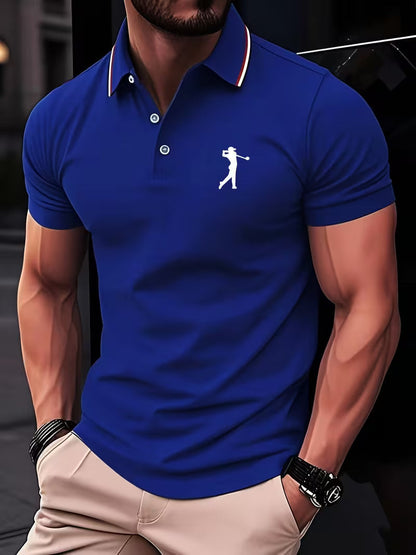 Effortless Embroidered Pique Polo Shirt for Women with Tipped Collar Short Sleeve Button Placket Casual Style