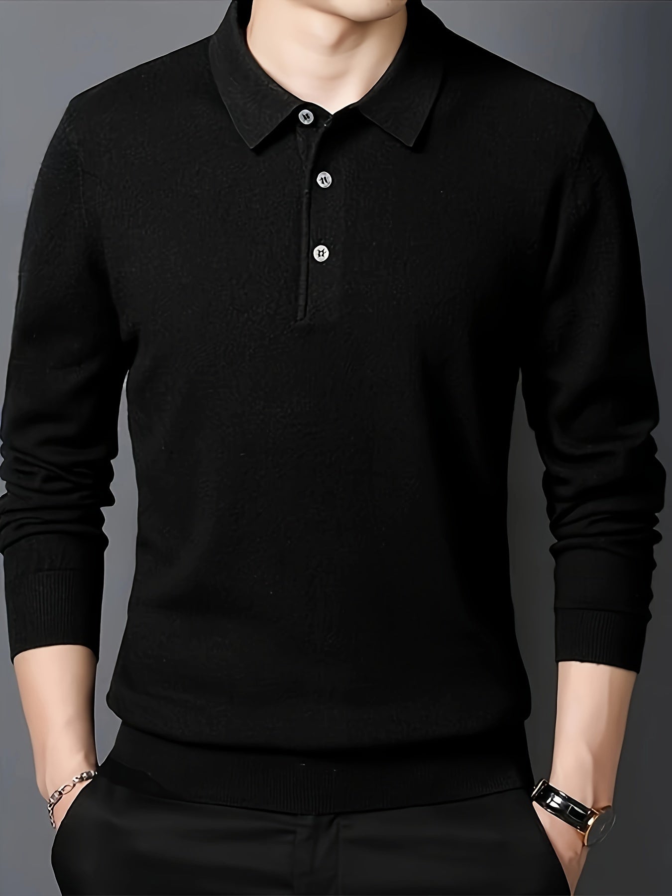Comfortable Teal Polo Sweater for Women with Collar Long Sleeve Button Placket Ribbed Knit Style