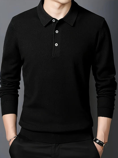 Comfortable Teal Polo Sweater for Women with Collar Long Sleeve Button Placket Ribbed Knit Style