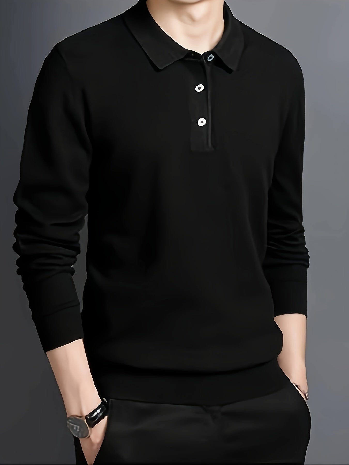Comfortable Teal Polo Sweater for Women with Collar Long Sleeve Button Placket Ribbed Knit Style
