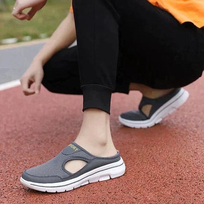 Effortless Mesh Slip-On Clog Sneaker for Women with Cutout Side Platform Sole Casual Style