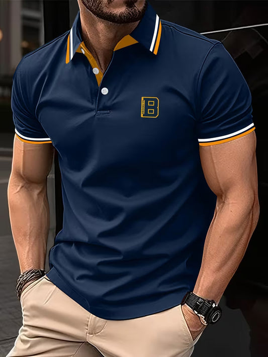 Effortless Polo Shirt for Women with Collar Short Sleeve Contrast Trim Button Front Casual Style