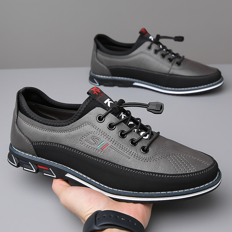 Effortless Leather Fashion Sneaker for Women with Lace Up Round Toe Rubber Sole Casual Style
