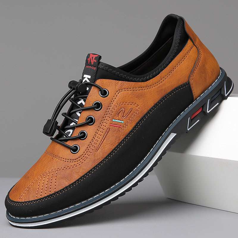 Effortless Leather Fashion Sneaker for Women with Lace Up Round Toe Rubber Sole Casual Style