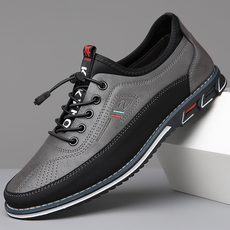 Effortless Leather Fashion Sneaker for Women with Lace Up Round Toe Rubber Sole Casual Style