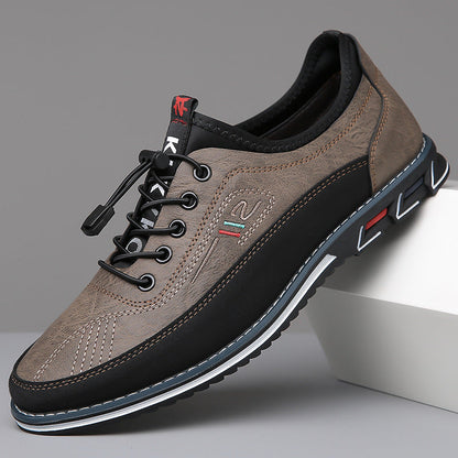 Effortless Leather Fashion Sneaker for Women with Lace Up Round Toe Rubber Sole Casual Style