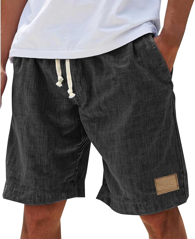 Effortless Linen Shorts for Women with Drawstring Elastic Waist Relaxed Casual Style