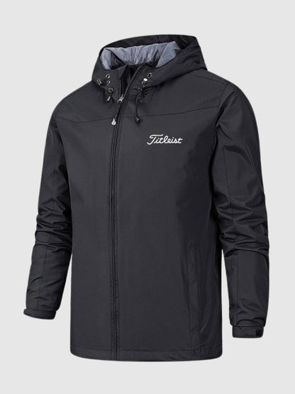 Effortless Ripstop Rain Jacket for Women with Hooded Drawstring Long Sleeve Zip Front Relaxed Style