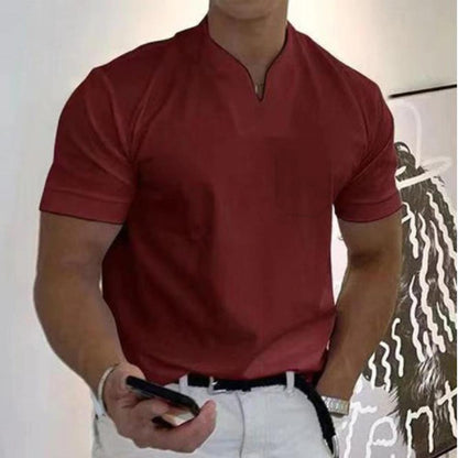 Effortless Chest Pocket Shirt for Women with V Neck Short Sleeve Relaxed Casual Style