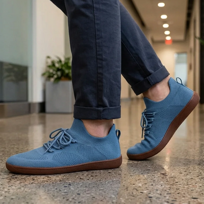 Comfortable Knit Sneaker for Women with Lace Up Sock Collar Flexible Sole Casual Style