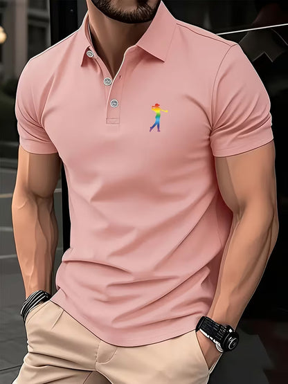 Effortless Embroidered Pique Polo Shirt for Women with Tipped Collar Short Sleeve Button Placket Casual Style