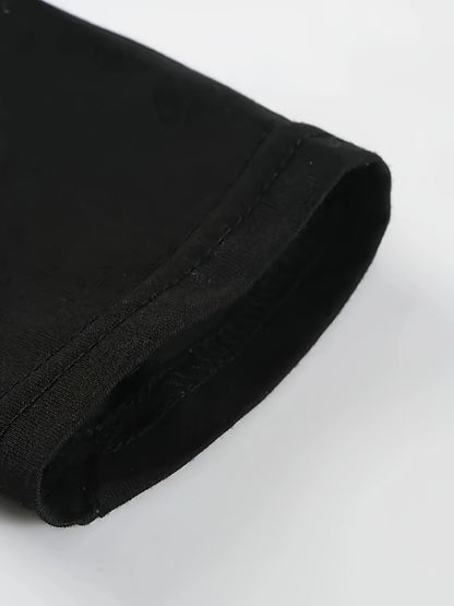 Comfortable Black Colorblock Shirt for Women with Crew Neck Raglan Sleeve Relaxed Casual Style