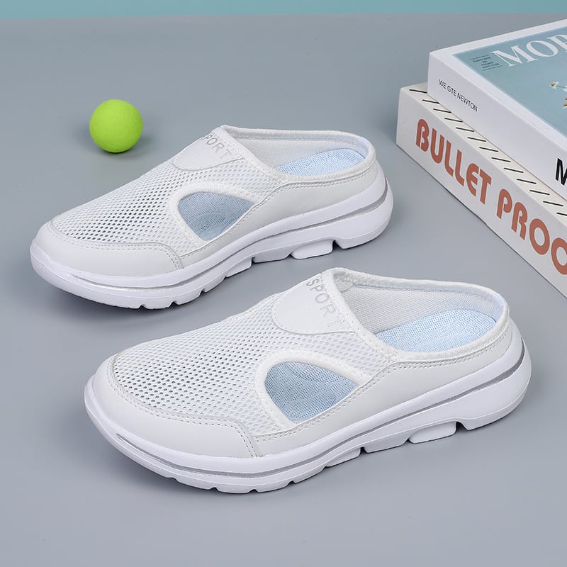 Effortless Mesh Slip-On Clog Sneaker for Women with Cutout Side Platform Sole Casual Style