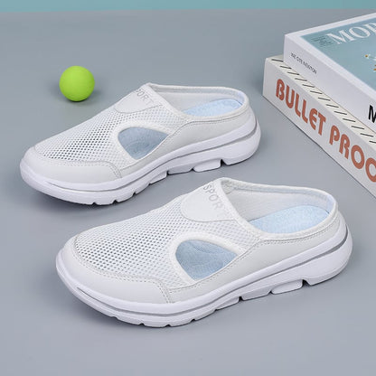 Effortless Mesh Slip-On Clog Sneaker for Women with Cutout Side Platform Sole Casual Style
