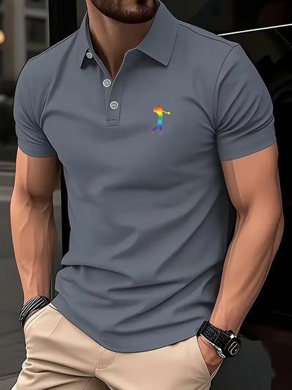 Effortless Embroidered Pique Polo Shirt for Women with Tipped Collar Short Sleeve Button Placket Casual Style
