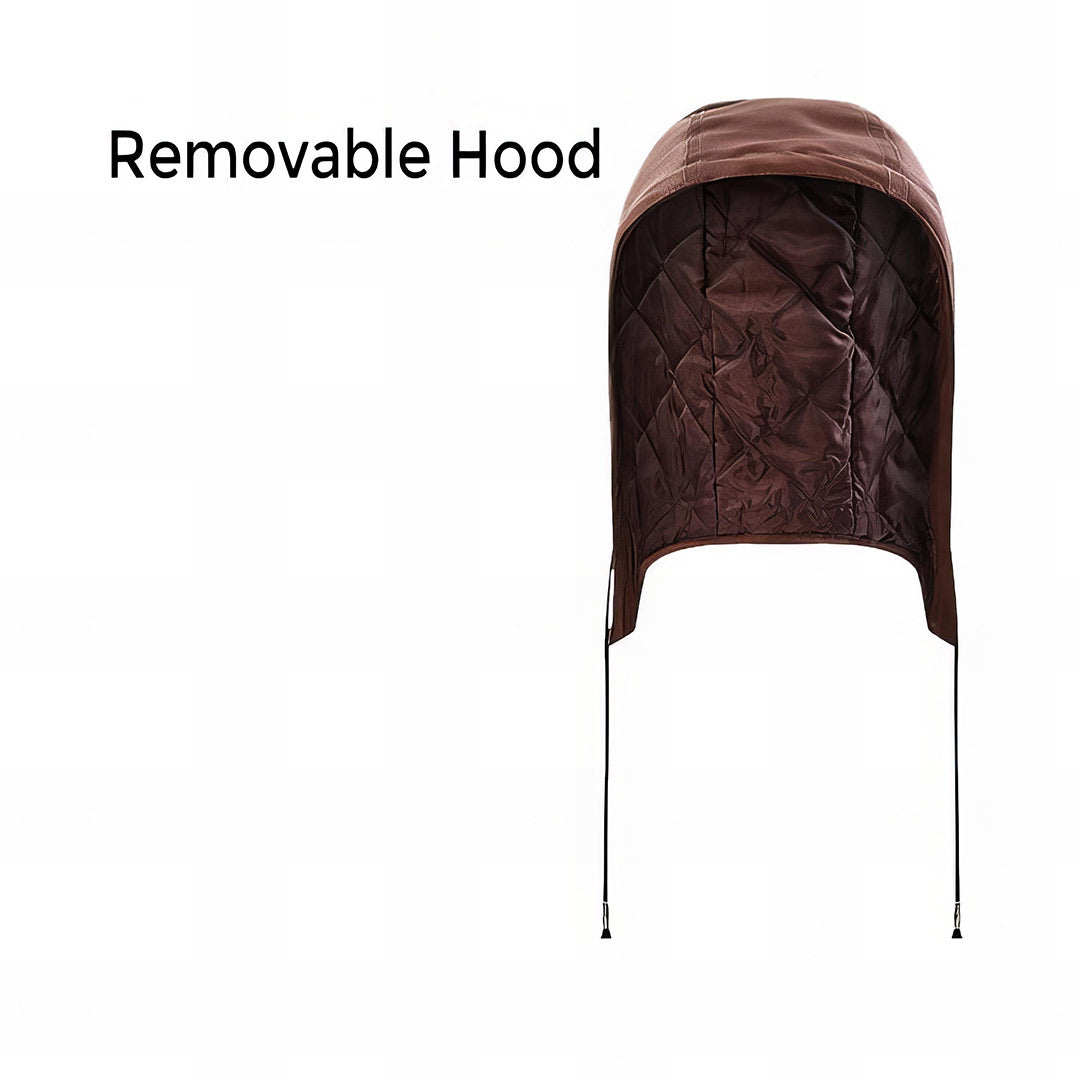 Effortless Leather Bomber Jacket for Women with Hooded Long Sleeve Cargo Pocket Casual Style