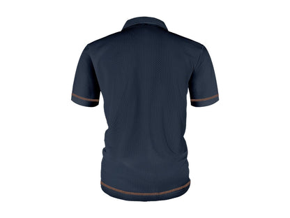 Effortless Textured Waffle Knit Polo Shirt for Women with Collared Long Sleeve Contrast Button Placket Casual Style